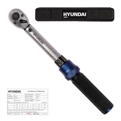 Hyundai Drehmomentschlüssel TW59560, 1/4 Zoll, Bereich 5 – 25 Nm, Genauigkeit ±3%, 72-Zähne, Aufbewahrungsbox, Kalibrierzertifikat, Torque Wrench für Motorrad & Fahrrad von Hyundai