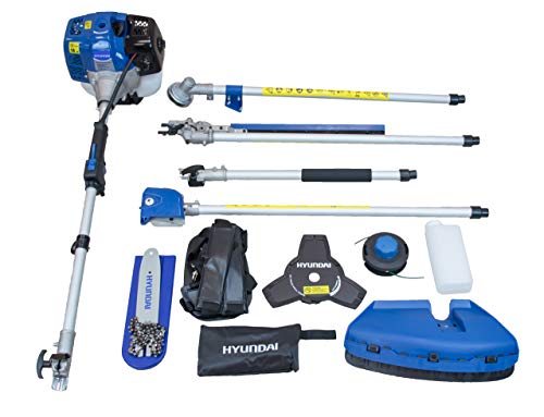 Hyundai HY-HYMT43 KIT Multifunktions-Motorsense, 4 in 1, maximale Leistung 1,5 kW, Hubraum 42,7 CCM, Blau von Hyundai Power Products