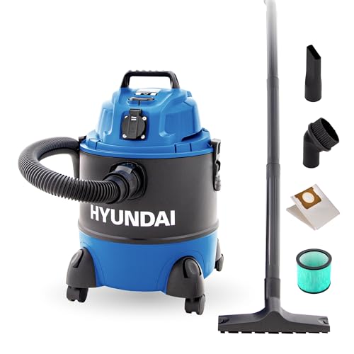 Hyundai Nass- / Trockensauger VCWD1220E, 1250 W, 20l, Sauger mit Blasfunktion, Ausgangssteckdose, Master-Slave-Funktion (Staubsauger, Waschsauger, Industriestaubsauger) von Hyundai
