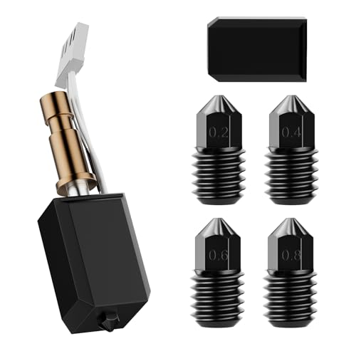 Druckkopf Extruder Kit, Extruder Ceramic Heating Tube Hot End Kit enthält Extra Gehärteter Stahl Düse (0.2/0.4/0.6/0.8mm) und Silikon Abdeckung für Anycubic Kobra S1 Combo 3D Drucker von Hyunlai