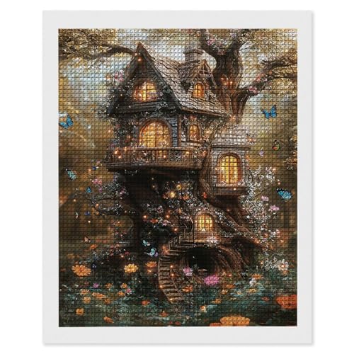 Diamond Painting Erwachsene Baumhäuser, 5D Diamant Painting Bilder, DIY Diamanten Stickerei Mosaikherstellung Bastelset Geeignet Als Geschenk, Entspannung und Als Home Wanddekorationen 35x50cm r-690 Diamond Painting Erwachsene Baumhäuser, 5D Diamant Painting Bilder, DIY Diamanten Stickerei Mosaikherstellung Bastelset Geeignet Als Geschenk, Entspannung und Als Home Wanddekorationen 35x50cm r-690 von Hyupuanj