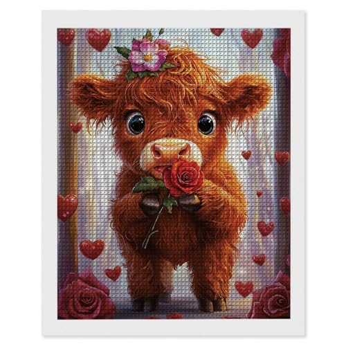 Diamond Painting Erwachsene Rose Kuh, 5D Diamant Painting Bilder, DIY Diamanten Stickerei Mosaikherstellung Bastelset Geeignet Als Geschenk, Zur Entspannung und Als Home Wanddekorationen 30x40cm r-515 Diamond Painting Erwachsene Rose Kuh, 5D Diamant Painting Bilder, DIY Diamanten Stickerei Mosaikherstellung Bastelset Geeignet Als Geschenk, Zur Entspannung und Als Home Wanddekorationen 30x40cm r-515 von Hyupuanj