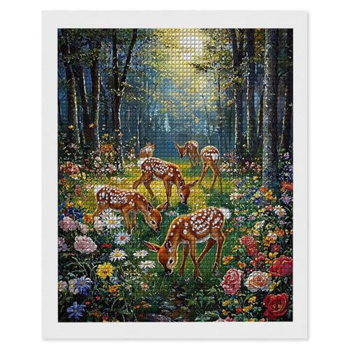 Diamond Painting Erwachsene Wald Hirsch, 5D Diamant Painting Bilder, DIY Diamanten Stickerei Mosaikherstellung Bastelset Geeignet Als Geschenk, Entspannung und Als Home Wanddekorationen 70x90cm r-646 von Hyupuanj