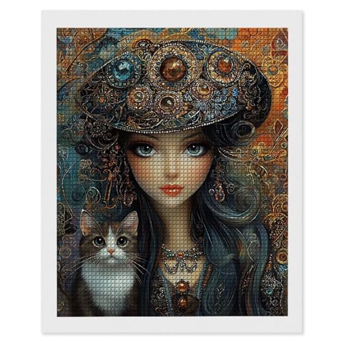 Diamond Painting Frau Katze, 5D Diamant Painting Bilder, DIY Diamanten Malerei Erwachsene und Kinder, Gem Art Mosaikherstellung Bastelset für Weihnachts Haus Wand Dekoration Geschenke 40x50 cm e-593 Diamond Painting Frau Katze, 5D Diamant Painting Bilder, DIY Diamanten Malerei Erwachsene und Kinder, Gem Art Mosaikherstellung Bastelset für Weihnachts Haus Wand Dekoration Geschenke 40x50 cm e-593 von Hyupuanj