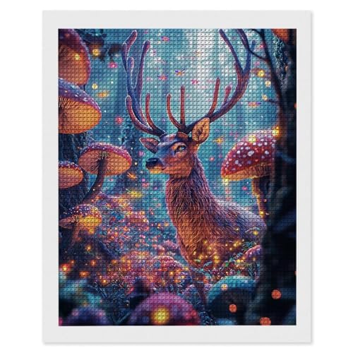 Diamond Painting Hirsch Pilze, 5D Diamant Painting Bilder, DIY Diamanten Malerei Erwachsene und Kinder, Gem Art Mosaikherstellung Bastelset für Weihnachts Haus Wand Dekoration Geschenke 35x50 cm e-541 Diamond Painting Hirsch Pilze, 5D Diamant Painting Bilder, DIY Diamanten Malerei Erwachsene und Kinder, Gem Art Mosaikherstellung Bastelset für Weihnachts Haus Wand Dekoration Geschenke 35x50 cm e-541 von Hyupuanj
