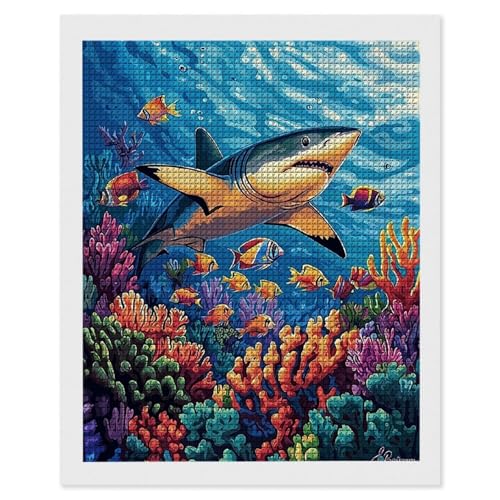 Diamond Painting Korallenhai, 5D Diamant Painting Bilder, DIY Diamanten Malerei Erwachsene und Kinder, Gem Art Mosaikherstellung Bastelset für Weihnachts Haus Wand Dekoration Geschenke 35x50 cm e-664 Diamond Painting Korallenhai, 5D Diamant Painting Bilder, DIY Diamanten Malerei Erwachsene und Kinder, Gem Art Mosaikherstellung Bastelset für Weihnachts Haus Wand Dekoration Geschenke 35x50 cm e-664 von Hyupuanj