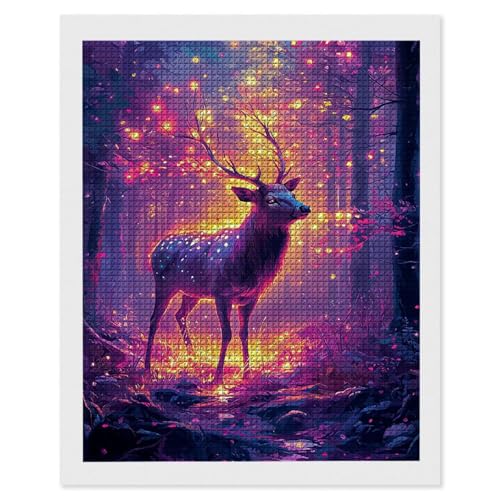 Diamond Painting Wald Hirsch, 5D Diamant Painting Bilder, DIY Diamanten Malerei Erwachsene und Kinder, Gem Art Mosaikherstellung Bastelset für Weihnachts Haus Wand Dekoration Geschenke 35x50 cm e-649 Diamond Painting Wald Hirsch, 5D Diamant Painting Bilder, DIY Diamanten Malerei Erwachsene und Kinder, Gem Art Mosaikherstellung Bastelset für Weihnachts Haus Wand Dekoration Geschenke 35x50 cm e-649 von Hyupuanj