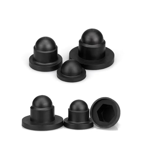 10PCS M8 M10 M12 Schwarz Sechskantmutter Bolzen Schutzkappe Kunststoff Dekorative Schutz Mutter Kappen Hülse Schraube Kappe(17x25xM10 (10pcs)) von Hyuwdai