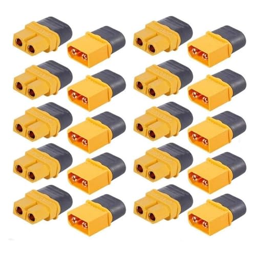 Hyuwdai 10 Paar XT60H (XT60 Uograde) männliche weibliche Rundsteckverbinder Stecker für Drohne Flugzeug Zubehör XT60 Stecker von Hyuwdai