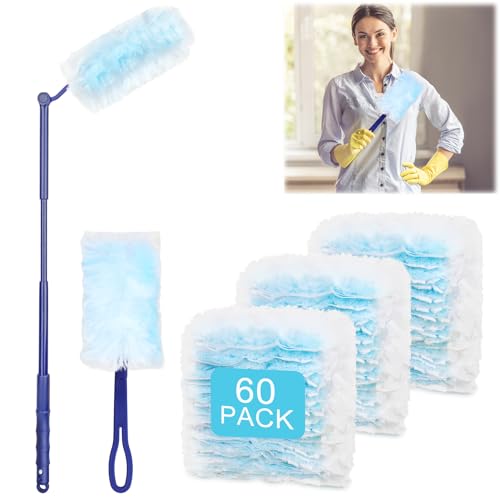 60 Stück Staubmagnet Nachfüllpack Duster Mit Einweg Staubwedel Mit 2Handgriff Staubfänger Staubwedel für Tierhaare Staub Schmutz 60 Stück Staubmagnet Nachfüllpack Duster Mit Einweg Staubwedel Mit 2Handgriff Staubfänger Staubwedel für Tierhaare Staub Schmutz von Hywean Hsafe