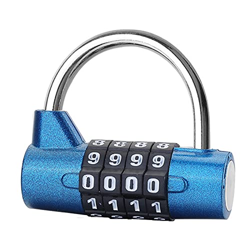 Vorhängeschloss Wetterfest 4 Stellig Rücksetzbar Zahlenschloss Metall & Plated Steel Combination Lock Anti Rost für Schule Gym & Sports Locker Hasp Cabinet & Storage Kombinationsschloss 1 Pack (Blue) von Hyxodjy