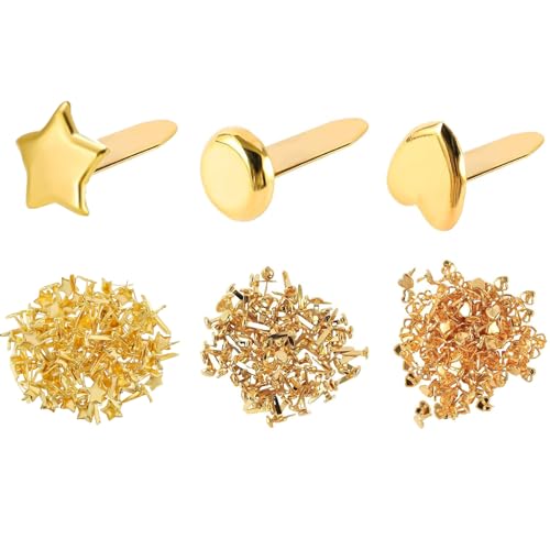 Hyxodjy 300 Stücke Mini Sterne Brads, Mini Brads Musterbeutelklammern,Musterklammern Metall Verschlussklammern für Scrapbooking Papier Briefklammern Handwerk DIY Kunsthandwerk Hyxodjy 300 Stücke Mini Sterne Brads, Mini Brads Musterbeutelklammern,Musterklammern Metall Verschlussklammern für Scrapbooking Papier Briefklammern Handwerk DIY Kunsthandwerk von Hyxodjy