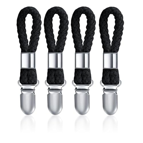 4 Stück Handtuchklammern, Handtuchclips mit Schlaufen Handtuchhalter Clips Ohne Nähen Handtuchclips Schwarz Handtuch Klammer Clips Handtuch Clips zum Aufhängen für Kücher, Bad, Balkon von Hyxodjy