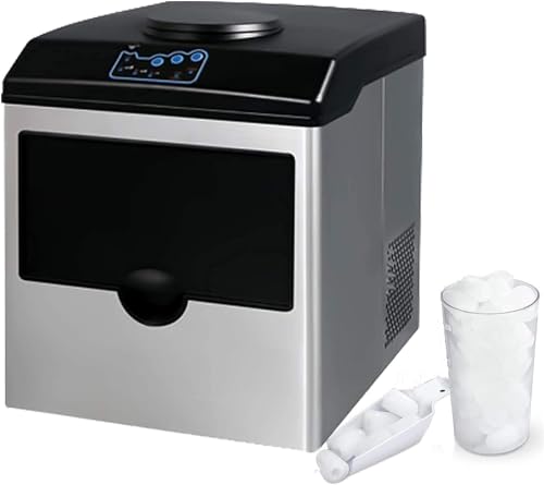 Eismaschine, tragbarer Eiswürfelschrank mit Eisschaufel, automatische Eismaschine, Heimküche, Bar, Kaffee- und Teeladen von HyyKjEU