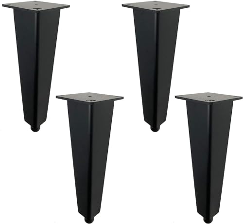 HyyKjEU 4 Stück verstellbare Möbelfüße, DIY-Metallschrankfüße, Kleiderschrankfüße, Bettfüße, Sofafüße, Tischfüße, Aluminium mit Schrauben (schwarz 15 cm) (Color : Black, Size : 18cm) von HyyKjEU