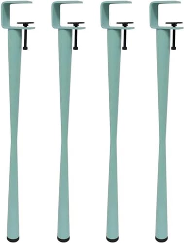 HyyKjEU 4X F-Klemm-Tischbeine, Metallmöbelbeine, DIY-Esstischbeine, Stützbeine, kein Stanzdesign, mit Bodenschutz (71 cm (27,9 Zoll), grün) (Color : Sky Blue, Size : 45cm(17.7in)) von HyyKjEU
