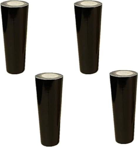HyyKjEU Möbelfüße, Massivholz-Sofafüße, TV-Tischfüße, Küchenschrankfüße, Ersatzfüße for Esstisch, Schreibtisch, Nachttisch, 4-teiliges Set (Color : Black, Size : 4.7in/12cm) von HyyKjEU