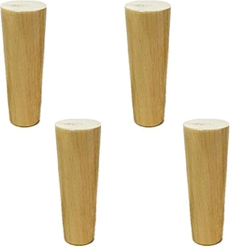 HyyKjEU Möbelfüße, Massivholz-Sofafüße, TV-Tischfüße, Küchenschrankfüße, Ersatzfüße for Esstisch, Schreibtisch, Nachttisch, 4-teiliges Set (Color : Wood Colour, Size : 4.7in/12cm) von HyyKjEU
