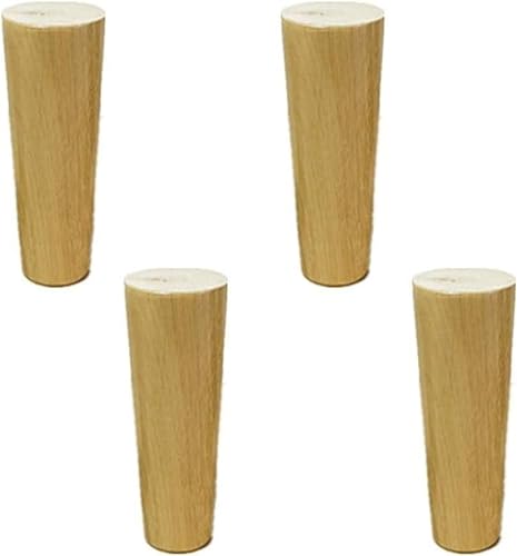 HyyKjEU Möbelfüße, Massivholz-Sofafüße, TV-Tischfüße, Küchenschrankfüße, Ersatzfüße for Esstisch, Schreibtisch, Nachttisch, 4-teiliges Set (Color : Wood Colour, Size : 5.9in/15cm) von HyyKjEU