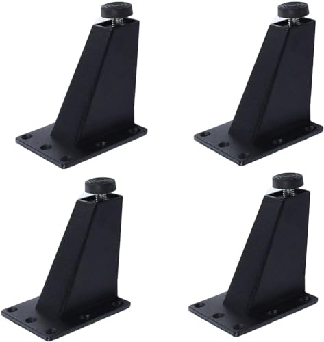 HyyKjEU Möbelfüße aus Metall, Tischfüße, Sofafüße, verstellbare Tischfüße, Couchtischfüße, Ersatzfüße, mit Schrauben, 4er-Set, Aluminium (schwarz 8 cm) (Color : Black, Size : 9.2cm) von HyyKjEU