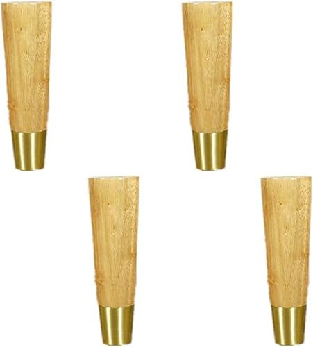 HyyKjEU Sofabeine, TV-Tischbeine, Schrankbeine, 4-teiliges Stuhlbeine, Schrank- und Arbeitstisch, Couchtisch, Messingbein-Set, 10,5 cm–30 cm (Color : Wood Color, Size : 15.5cm/6.1in) von HyyKjEU