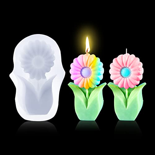 HyzaPhix Resin Silikonform Gießform Kerzen Epoxidharz Formen Silikon Tulpen Silicone Moulds für 3D Blume Kerzenherstellung, DIY-kunsthandwerk, kuchendekoration von HyzaPhix