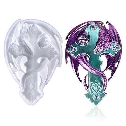 HyzaPhix 3D Drachen Resin Silikonform Groß Drache Epoxidharz Formen Kristall Silikon Gießform Dragon Cross Silicone Mold für DIY Handwerk Drachen Ornament Wanddekoration Wohnkultur HyzaPhix 3D Drachen Resin Silikonform Groß Drache Epoxidharz Formen Kristall Silikon Gießform Dragon Cross Silicone Mold für DIY Handwerk Drachen Ornament Wanddekoration Wohnkultur von HyzaPhix