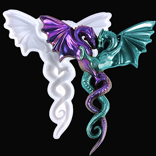 HyzaPhix 3D Drachen Resin Silikonform Groß Drache Epoxidharz Formen Kristall Silikon Gießform Dragon Silicone Mold für DIY Handwerk Zwei Schutz Drachen Ornament Wanddekoration Wohnkultur HyzaPhix 3D Drachen Resin Silikonform Groß Drache Epoxidharz Formen Kristall Silikon Gießform Dragon Silicone Mold für DIY Handwerk Zwei Schutz Drachen Ornament Wanddekoration Wohnkultur von HyzaPhix