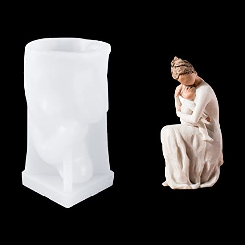 HyzaPhix 3D Kerzenform Figuren Umarmen Silikonformen Epoxidharz Gießformen Familie Mutter Tochter Versprechen Silicone Candle Mold für Figur Kerzen Selber Machen Handwerk Ornamente (For Always) von HyzaPhix
