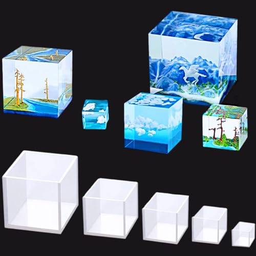 HyzaPhix 5pcs Quadrat Resin Silikonform Würfel Epoxidharz Formen Kerzen Gießform Quadratische Harzform Kristall Harz Gießen Formen Square Cube Silicone Molds für DIY Handwerk Kerzen HyzaPhix 5pcs Quadrat Resin Silikonform Würfel Epoxidharz Formen Kerzen Gießform Quadratische Harzform Kristall Harz Gießen Formen Square Cube Silicone Molds für DIY Handwerk Kerzen von HyzaPhix