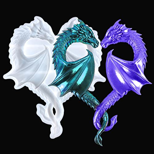 HyzaPhix Drachen Silikonform 3D Groß Drache Resin Epoxidharz Formen Kristall Silikon Gießform Dragon Silicone Mold für DIY Handwerk Zwei Schutz Drachen Ornament Wanddekoration Wohnkultur HyzaPhix Drachen Silikonform 3D Groß Drache Resin Epoxidharz Formen Kristall Silikon Gießform Dragon Silicone Mold für DIY Handwerk Zwei Schutz Drachen Ornament Wanddekoration Wohnkultur von HyzaPhix