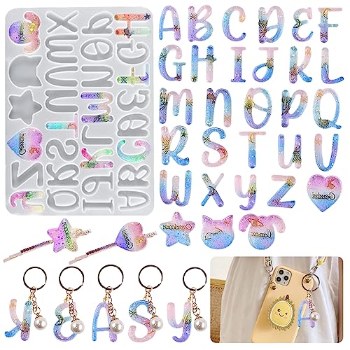 HyzaPhix Silikonform Gießformen Buchstaben Alphabet Epoxidharz Formen Letter Silikon Harzformen für DIY Schmuck Schlüsselbund Kunsthandwerk HyzaPhix Silikonform Gießformen Buchstaben Alphabet Epoxidharz Formen Letter Silikon Harzformen für DIY Schmuck Schlüsselbund Kunsthandwerk von HyzaPhix