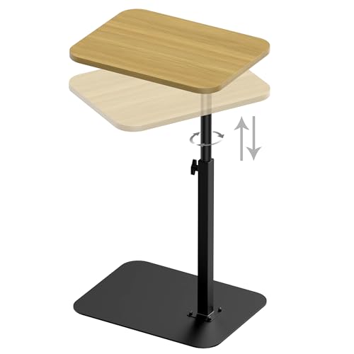 Beistelltisch, Sofatablett für Couch, Schwermetallsockel, schwenkbar/höhenverstellbar, für Sofa, Bett, Badezimmer, Arbeitszimmer, TV-Tablett, C-förmiger Beistelltisch, Lebensmittel-Snack-Tabletts zum von HzTinT