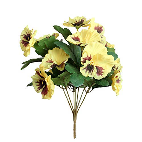 Hzb821zhup Künstliche Blume, Stiefmütterchen, Garten, DIY, Bühne, Party, Zuhause, Hochzeit, Basteln, Dekoration, realistisches Aussehen, Gelb, 1 Stück von Hzb821zhup