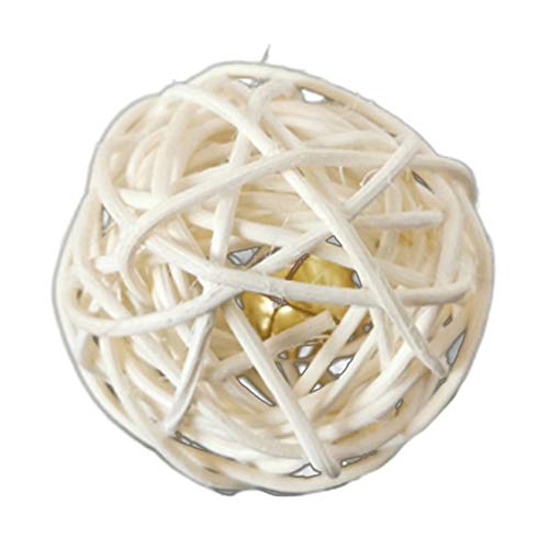 Hzb821zhup Rattan-Ball, Katzenspielzeug, Ball, lustiger Katzen-Spielzeug, Glocke, Rattan, Ball, Spielen, interaktives Kauspielzeug von Hzb821zhup