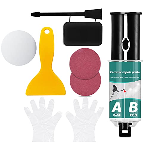 Keramik-Reparaturpaste für Zuhause, Boden, Fliesen, Reparaturmittel, umweltfreundlich, kompatibel mit Restaurant, 1 Set, Porzellan, Weiß von Hzb821zhup