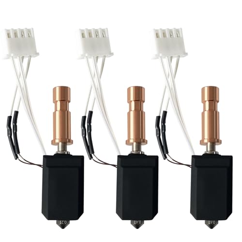 HzdaDeve 0.2MM 0.4MM 0.6MM Keramik Hotend für Kobra S1 Combo Edelstahl Druckkopf Extruder Kit Hot End gehärtete Düse Heizung Block Heizstab Thermistor für Anycubic Kobra S1/ACE Pro (3-Pack) von HzdaDeve