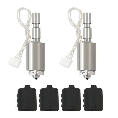 HzdaDeve 0.4MM 0.6MM Hotend für Kobra 3 Max Combo Quick-Swap Integrierte gehärtete Stahldüse High Flow Throat Tube Heater Block Thermistor Druckkopf Extruder Hot End mit Extra Silikon Abdeckung (2PK) von HzdaDeve