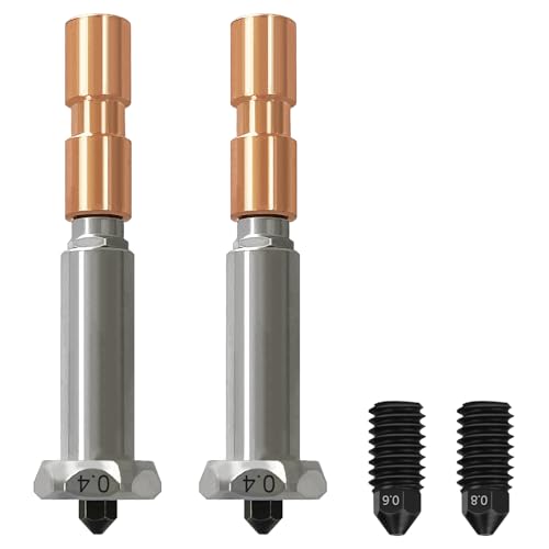 HzdaDeve 2PK 0,4MM integriertes gehärtetes Stahlhotend für Kobra 3 Max Combo Quick-Swap High Flow High Speed Throat Tube mit Extra 1PK 0,6MM 0,8MM abnehmbaren Düsen Druckkopf Kit für Anycubic Drucker HzdaDeve 2PK 0,4MM integriertes gehärtetes Stahlhotend für Kobra 3 Max Combo Quick-Swap High Flow High Speed Throat Tube mit Extra 1PK 0,6MM 0,8MM abnehmbaren Düsen Druckkopf Kit für Anycubic Drucker von HzdaDeve
