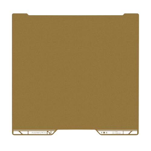 HzdaDeve 355X346.5MM PEI Blatt für Labor H2D Build Plate Doppelseitiges strukturiertes Druckbett Flexible Federstahl Plattform Board für Bambu Lab H2D Combo/H2D Laser Full Combo 3D Drucker (Gold) von HzdaDeve