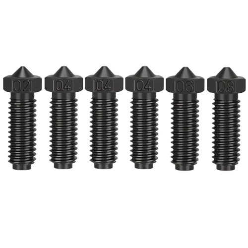 HzdaDeve Edelstahl Düsen 0.2MM 0.4MM 0.6MM 0.8MM Gewinde gehärtete Düsen High Flow Verschleißfeste Düse für Anycubic Kobra 2/Kobra 2 Neo/Kobra 2 Pro/Kobra 2 Plus/Kobra 2 Max (6PCS) von HzdaDeve