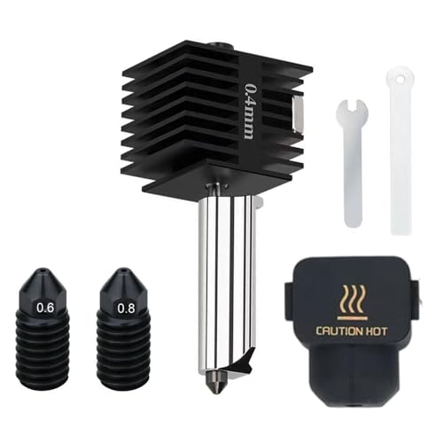 HzdaDeve Hotend für A1 Mini/A1 Druckkopf Upgrade Hochtemperatur 0.4MM 0.6MM 0.8MM gehärtete Stahldüse Hot End Kit Extruder Ersatz mit 1PC Silikon Abdeckung Socke für Bambu Labor 3D Drucker von HzdaDeve