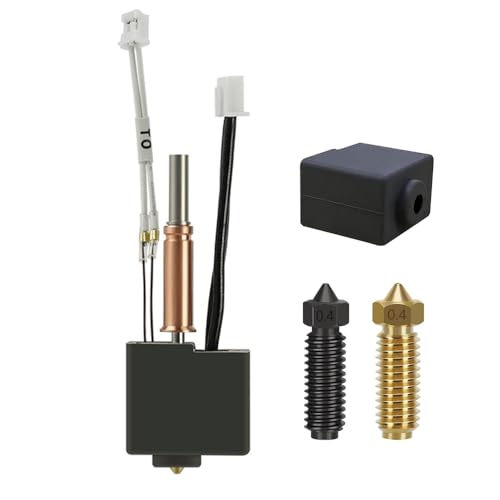 HzdaDeve Hotend für Kobra 3 Combo Druckkopf Extruder Kit Heizung Block Heizpatrone Thermistor mit Extra 0.4MM gehärtetem Stahl Düse Messing Düse Silikon Abdeckung für Anycubic Kobra 3/ACE Pro von HzdaDeve