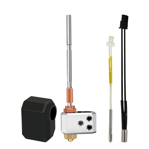 HzdaDeve Hotend für Prusa I3 MK4 Druckkopf-Heizblock 0,4 mm Düse aus gehärtetem Stahl 24 V 40 W Heizpatrone Thermistor Silikonabdeckung Extruder-Kit Druckkopf für 3D-Drucker-Zubehör-Ersatz von HzdaDeve