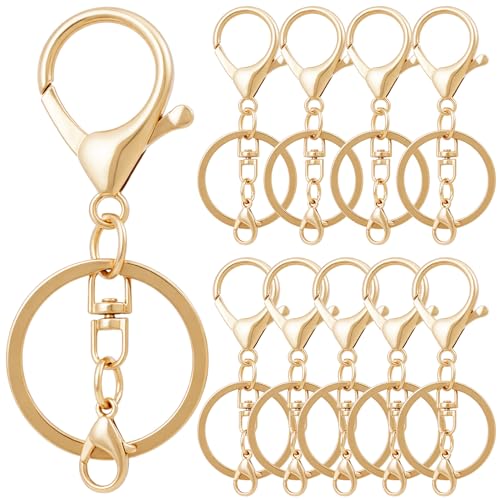 Hzopcw Karabinerverschlüsse, Zinklegierung, drehbare Karabinerhaken mit Schlüsselringen, Karabinerhaken für Schlüsselbänder, Handtaschen, Geldbörsen, Bastelarbeiten, Schmuckherstellung, Gold, 10 Stück Hzopcw Karabinerverschlüsse, Zinklegierung, drehbare Karabinerhaken mit Schlüsselringen, Karabinerhaken für Schlüsselbänder, Handtaschen, Geldbörsen, Bastelarbeiten, Schmuckherstellung, Gold, 10 Stück von Hzopcw
