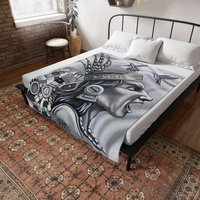 Überwurfdecke - Huitzilopochtli, Azteken Krieger, Chicano Kuscheldecke, Bettdecke, Weiche Decke, Bequeme Sofadecke, Couchdecke von HzrDesigns