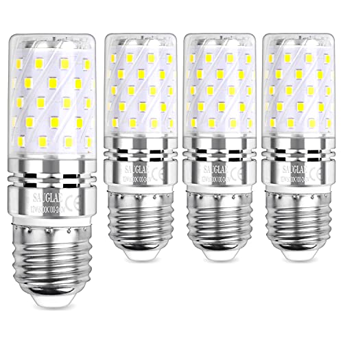 SAUGLAE E27 LED Mais Leuchtmittel 12W, Entspricht 100W Glühbirnen, 6000K Kaltweiß, 1450lm, Edison Schraube LED Birne, 4-Pack von SAUGLAE