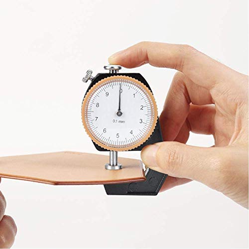 0~10mm Dickenmessgerät, Flachkopf Dickenmessgerät Zifferblatt für Ledertuch Messgenauigkeit 0,1mm von Hztyyier