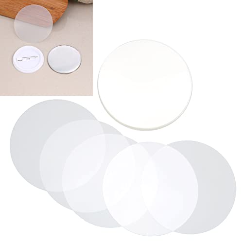 100 Stück Transparente Abzeichenfolie für Runde Abzeichenknöpfe, Kühlschrankmagnete, Transparente Abzeichen-Schutzfolie für DIY Button Maker(50MM) von Hztyyier