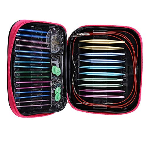 Austauschbare Rundstricknadeln Set, 13 Paar Aluminiumnadeln, 2,75-10mm, mit Ergonomischen Griffen Austauschbare Rundstricknadeln Set, 13 Paar Aluminiumnadeln, 2,75-10mm, mit Ergonomischen Griffen von Hztyyier